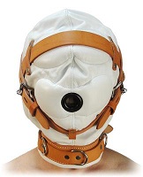 Total Sensory Deprivation White Leather Hood 