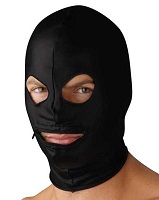 Spandex Zipper Mouth Hood With Eye Holes