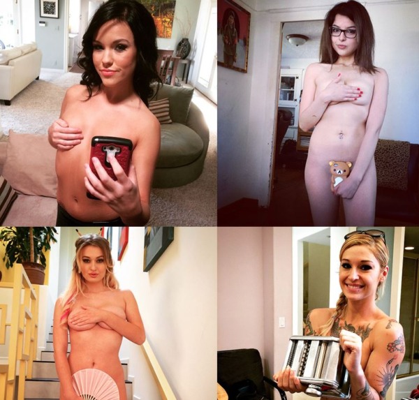 girls using objects to cover their naked bodies 