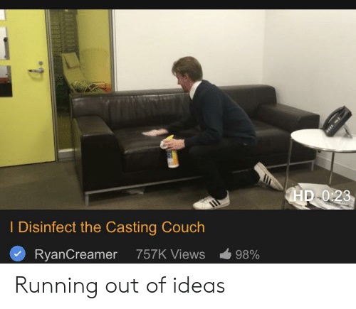 I disinfect the casting couch