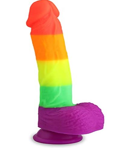 8 Inch Rainbow Dildo With Suction Cup 