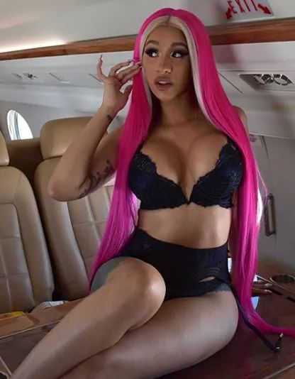 Cardi B in black lingerie