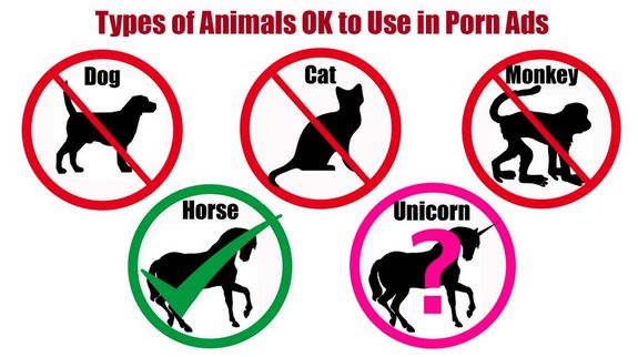 Do not use animals in porn ads